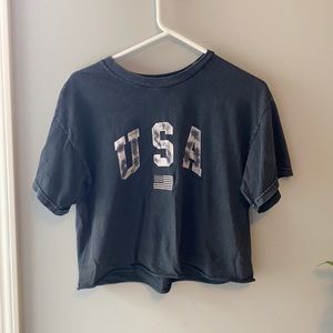 brandy usa cropped shirt